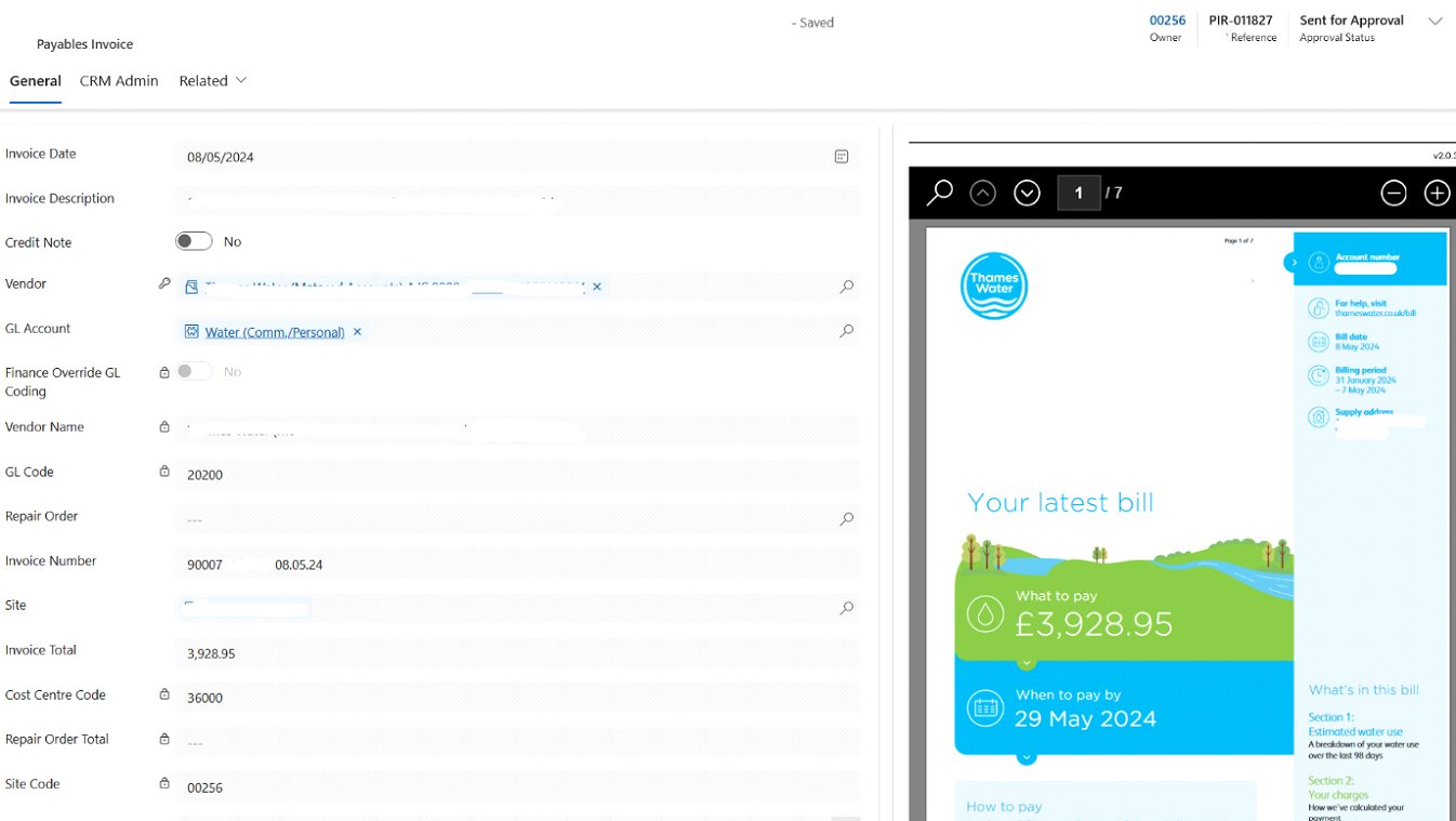 matched to a Vendor record, ready for authorisation